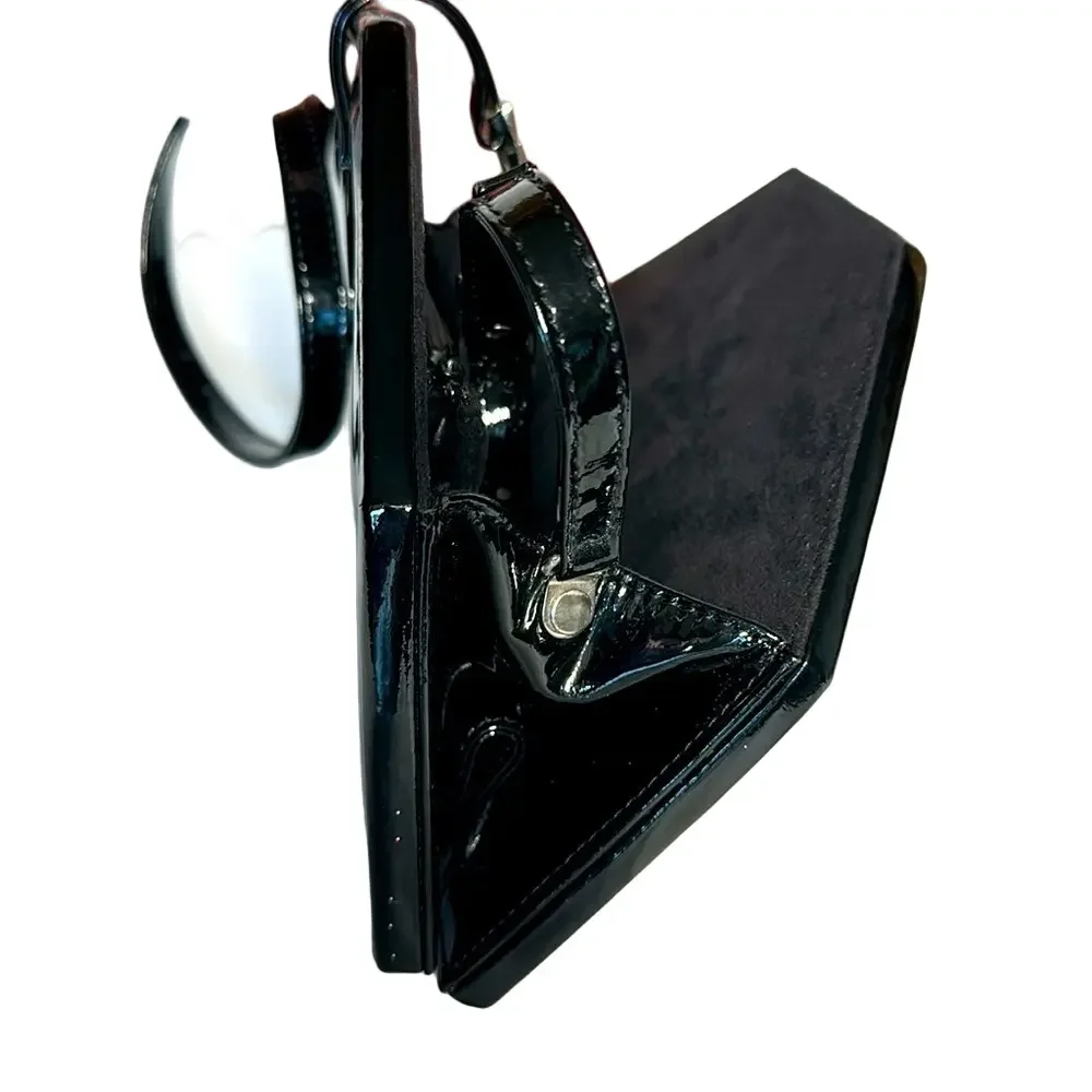 MARIO MaGRO BEVERLY HILLS designer Patent leather handbag with glitter very rare